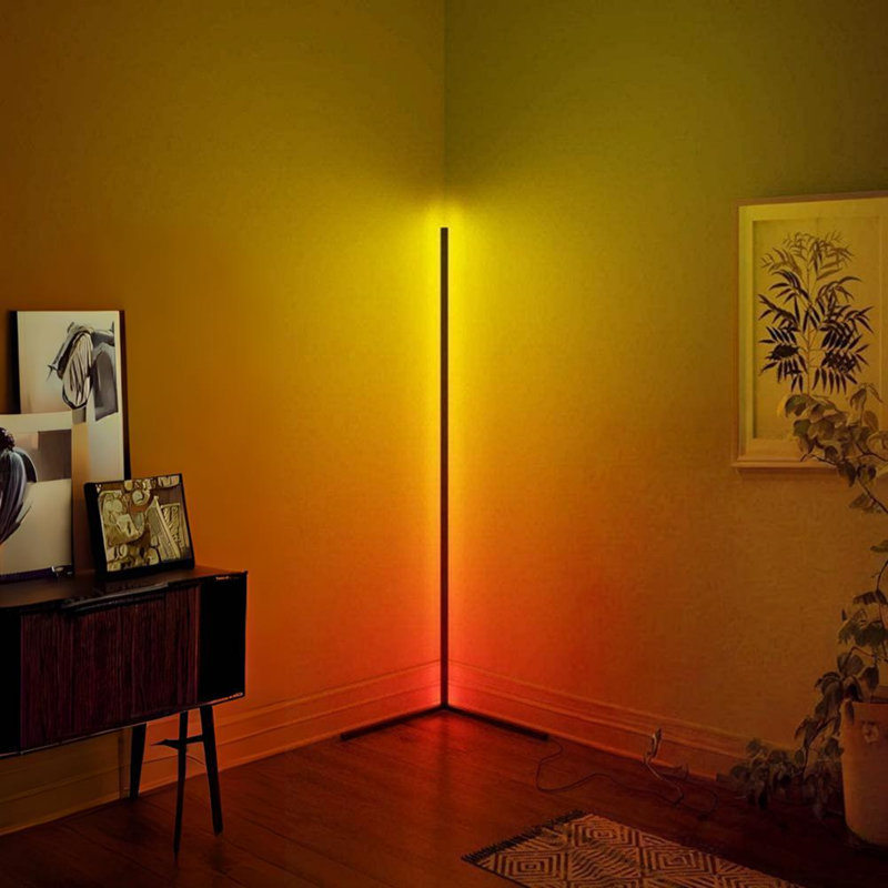 Lampe DEL sur pied 55 po Denada, Noir