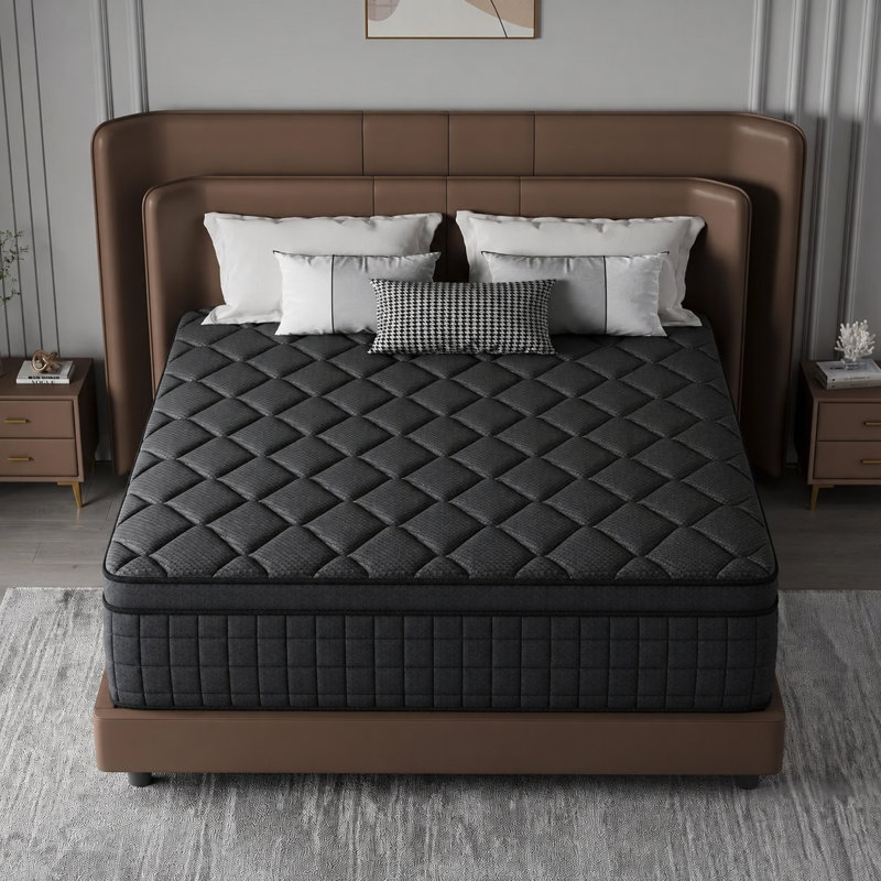 Matelas hybride à ressorts ensachés de 20 cm (8 po) de fermeté moyenne, livré en boîte avec mousse certifiée CertiPUR-US, 8"
