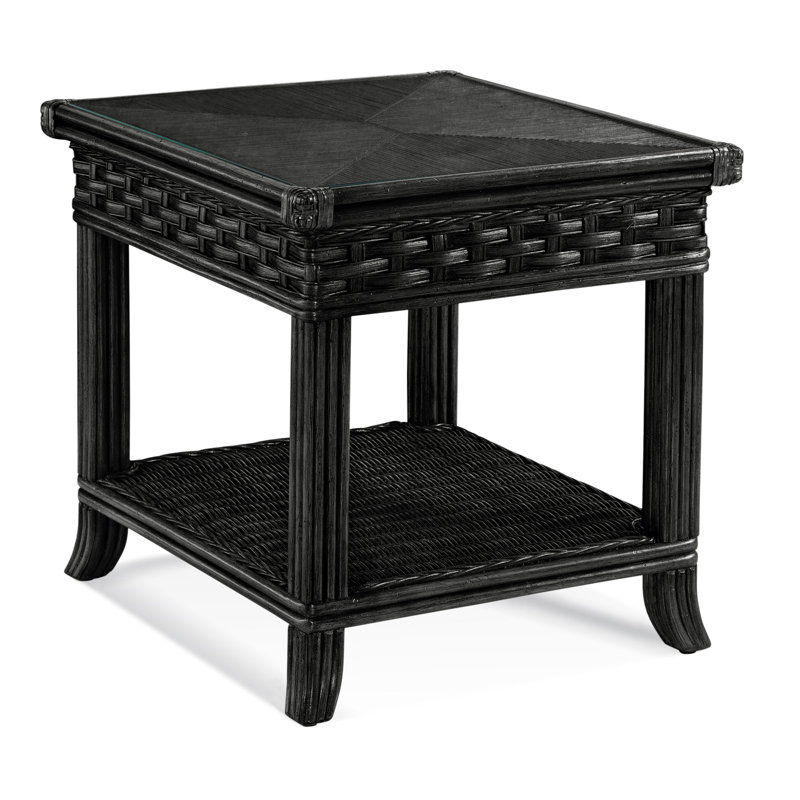 Somerset Glass End Table, Black