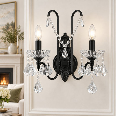 Applique murale en cristal 2 lumières