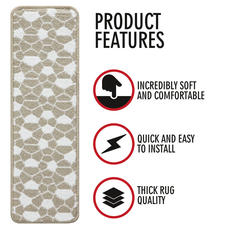 Tapis d'escalier 9x28in , Beige