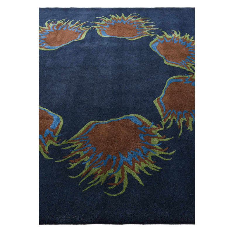Tapis carré bleu marine Otto