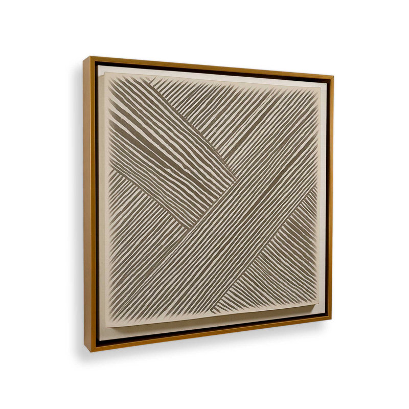 Modern Linear Illusion III Canvas Print, Polished Gold Floater Framed, 24.75" H x 24.75" W x 1.75" D