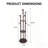 Rotating Solid Wood Coat Rack With 9 Hooks & 3 Storage Shelves