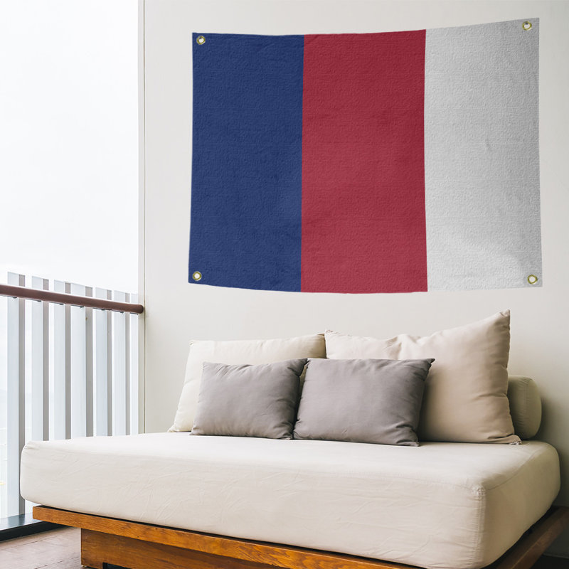 Tapisserie tennessee en polyester, H 59 po x l 80 po, Bleu marine / rouge / blanc