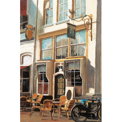 Sunny Paris Café 2 - Wrapped Canvas Painting