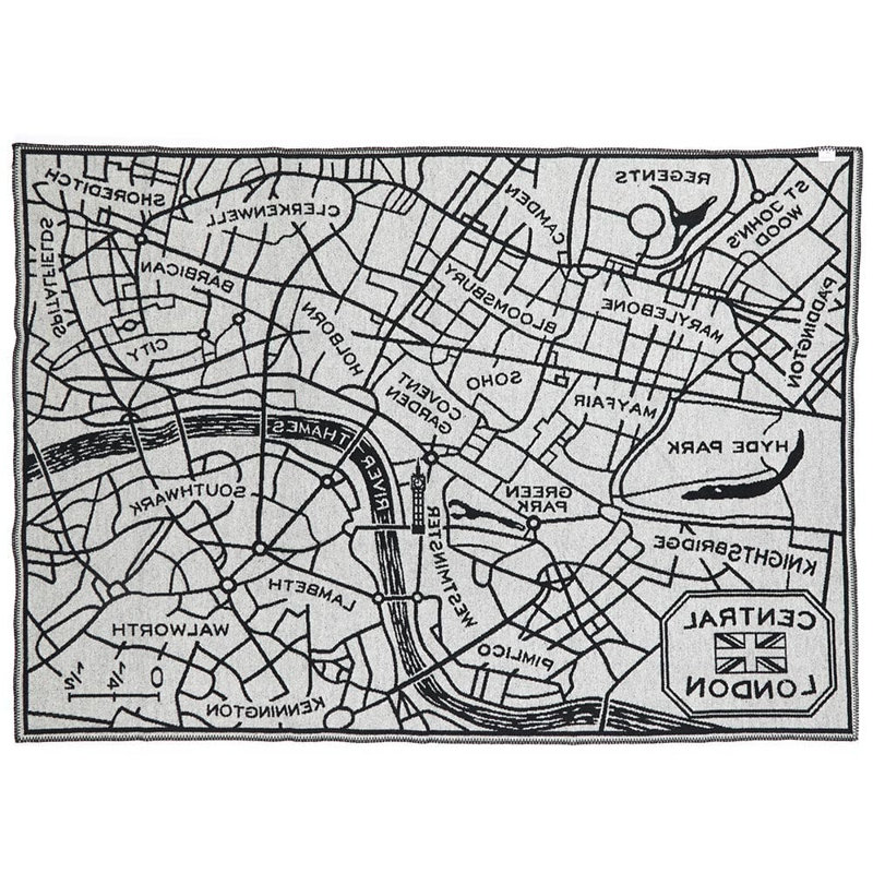 London Map Wool Throw