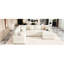 Canapé-lit modulaire crème de 112,2 po avec rangement mobile, ports de chargement et 3 coussins supplémentaires pour le salon, le canapé-lit et la détente