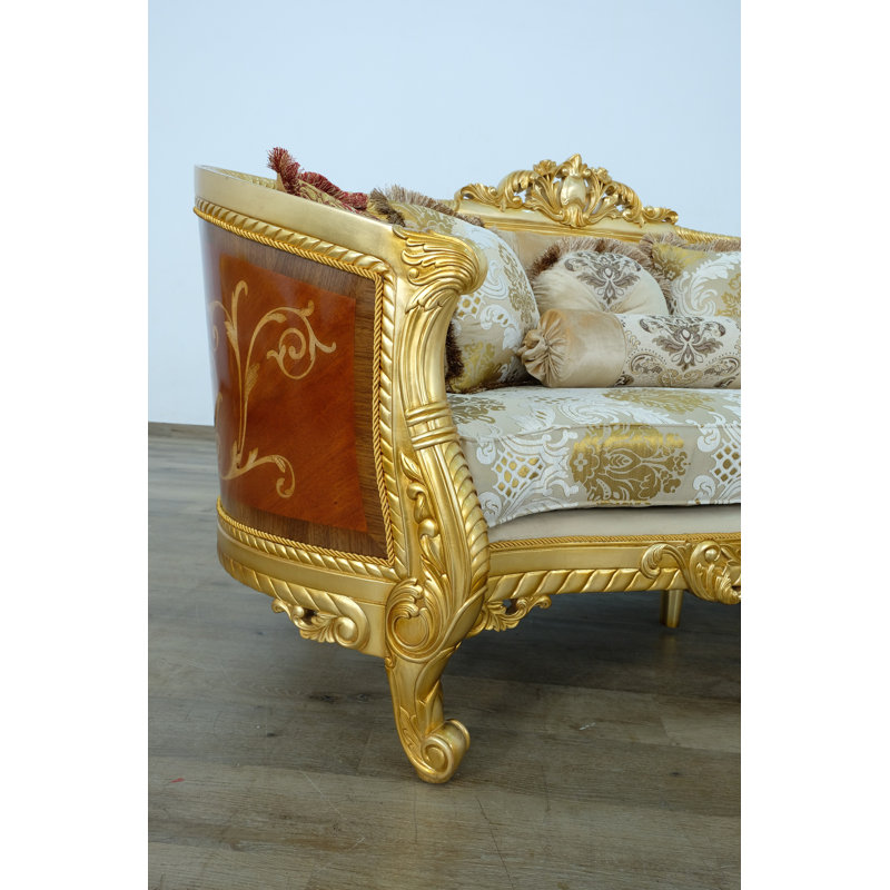 Sofa, Gold, 44.5" H x 79" W x 37.5" D
