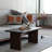 Solid Wood Modern Rectangular Coffee Table - Natural or Walnut Finish, Wood Coffee Table for Living Room-1110330573