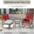5-Piece Outdoor Patio Rattan Sofa Set With Rocking Chairs And Fire Pit Table-71404846
