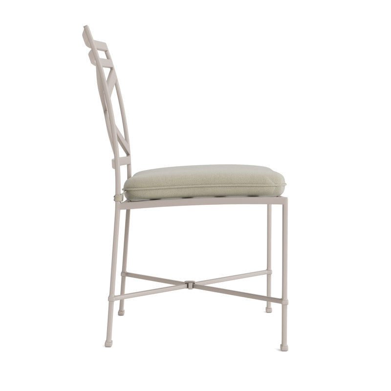 Venetian Outdoor Dining Side Chair, Dove Smooth, Fusion Charcoal, Brown