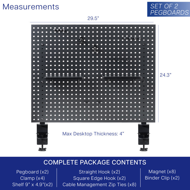 Panneau d'intimité magnétique VIVO à fixation en acier 60 po x 24 po (PP-DK30B-2)