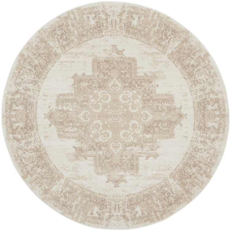 Burnie Oriental Ivory/Beige Area Rug