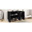 Armoire de rangement noire avec sections ajustables, porte à vagues pour portes de bureau à domicile, tablettes, salle à manger et cuisine