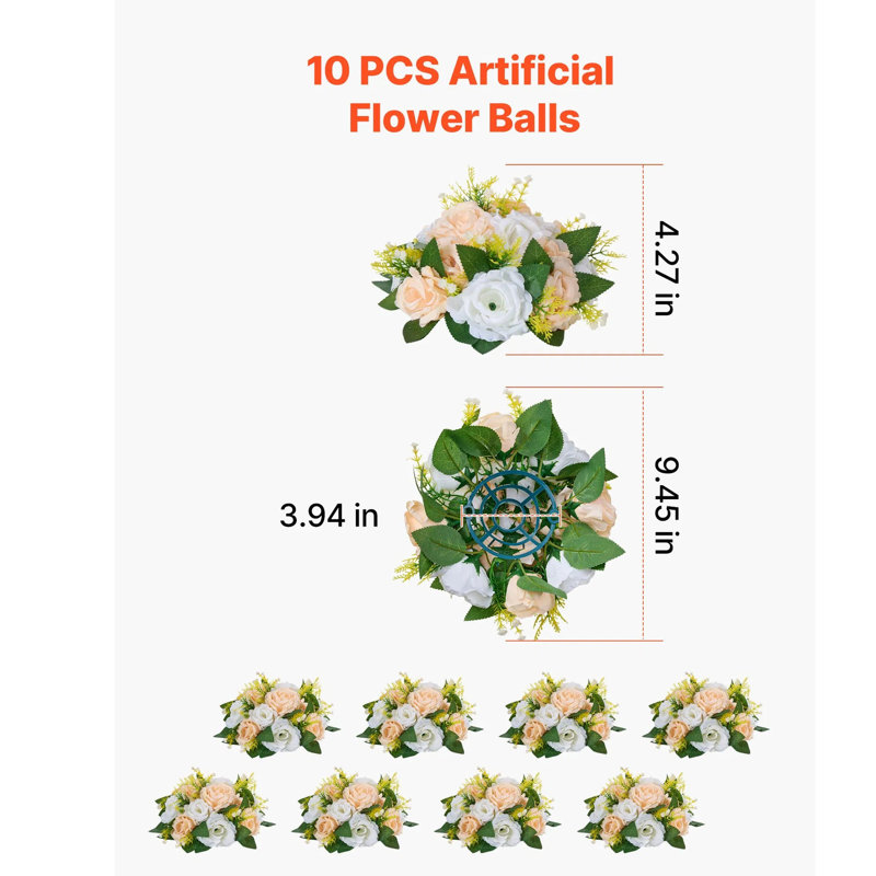 Bouquet de fleurs - centres de table de mariage fabriqués à la main, réalisme de qualité supérieure sans outil pour la décoration de fête / maison indispensable
