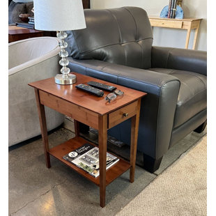 Amreece Solid Wood End Table with Storage