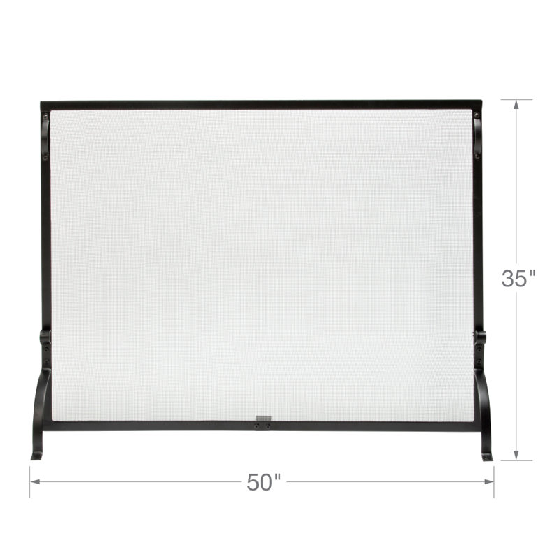 Pare-étincelles en acier à panneau simple Accardi, H 35 po x l 50 po x P 8 po