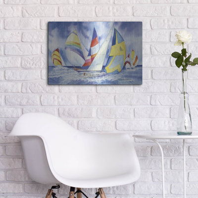 Breakwater Bay 'Sailboats' by Kathleen Parr Metal Wall Art