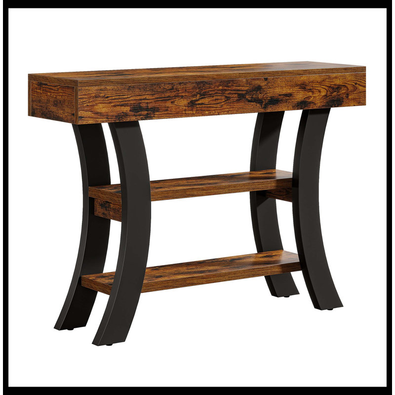 41" Console Table, Sofa Entryway Table With Storage Shelves