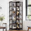 79" Corner Bookshelf, 7-tier Industrial Corner Bookcase, Tall Corner Shelf Storage Display Rack