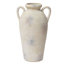 Vase amphore de 39 cm (15,4 po) avec double anse, blanc cassé et gris-1433191476