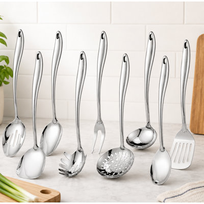 Ensemble d'ustensiles de cuisine en acier inoxydable 18/10 - 9 pièces