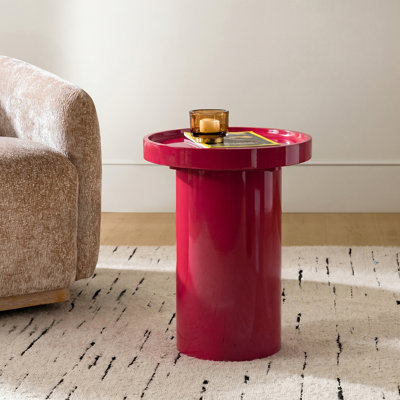 Musae Modern Round Fully Assembled End Table with Enamel Finish