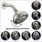 Brushed nickel high pressure 6-setting 4" shower head - Angle adjustable, clog-proof shower head-124802050
