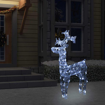Décoration de Noël renne avec lumières de Noël pré-éclairées en acrylique