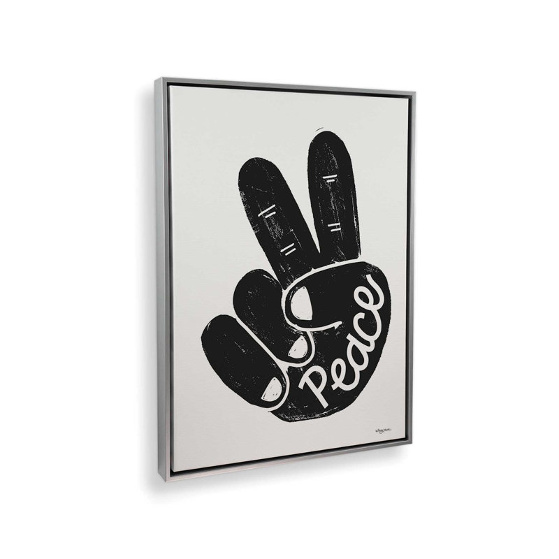 «Peace» par Molly Mattin, reproduction d'art, Framed Canvas, Argent, L 18 po x H 24 po