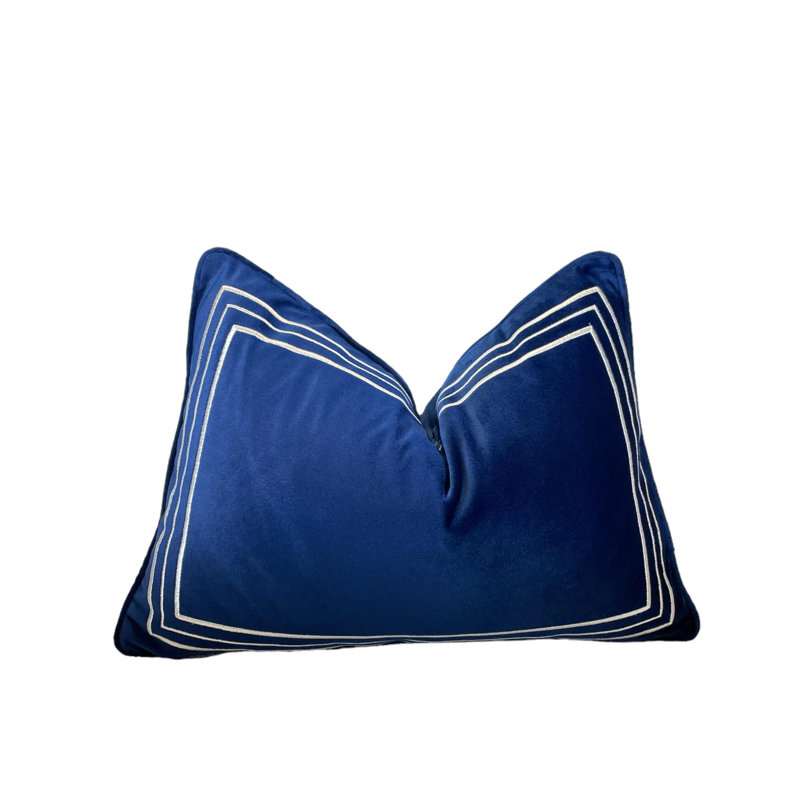  Housse de coussin lombaire en velours de haute qualité, Bleu