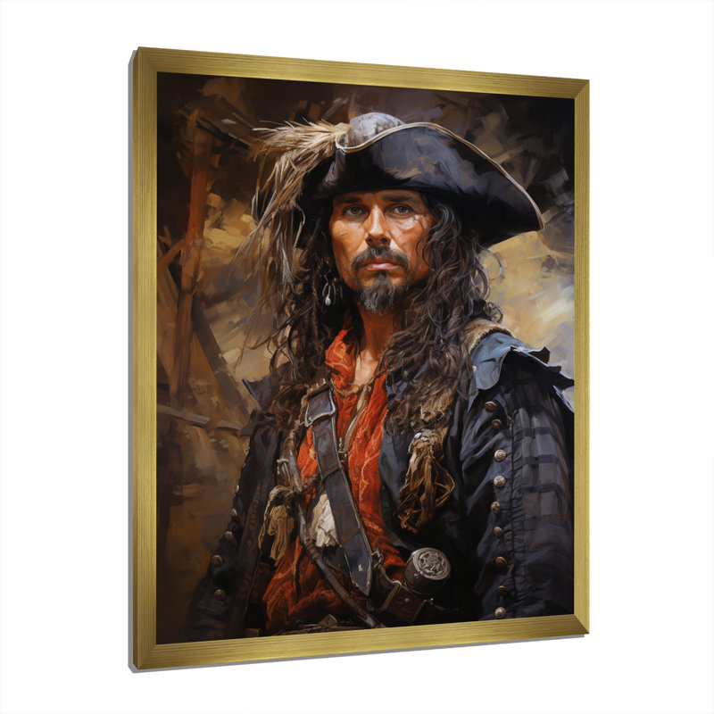 Pirate Rogues Regalia Portrait II - Pirate Canvas Print, Encadrement doré, H 44 po x l 34 po x P 1,5 po