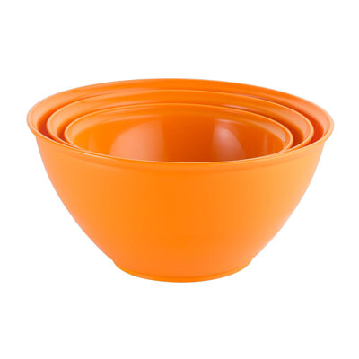 3 Pcs Durable Plastic Colourful Mixing Bowls Set Microwave & Dishwasher Safe
