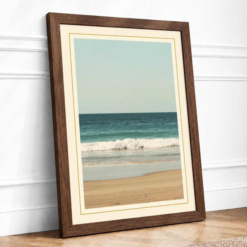 Calm Coastal - Framed Print, Walnut, A4 - 29.7 x 21.0 cm