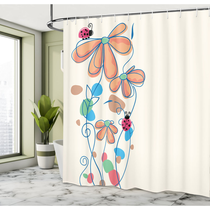 Ensemble de rideau de douche Kids, 69"H x 75"W, Chameau pêche