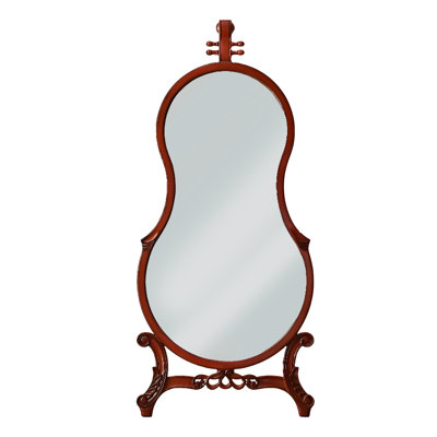 Vintage Violin-Shaped Irregular Floor Mirror, Wall-Mounted Decorative Mirror for Bedroom & Entryway, Full-Length Dressing Mirror & Bathroom Vanity Mirror