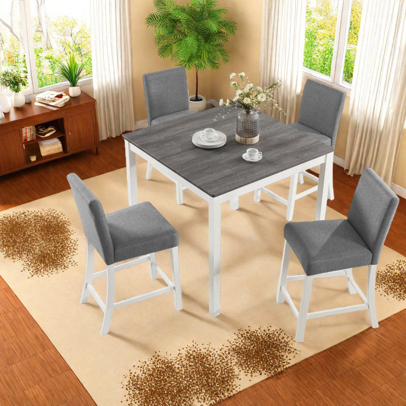 Ensemble de table de salle à manger moderne peu encombrante, en bois et en bois aggloméré, convient à la cuisine / salle à manger