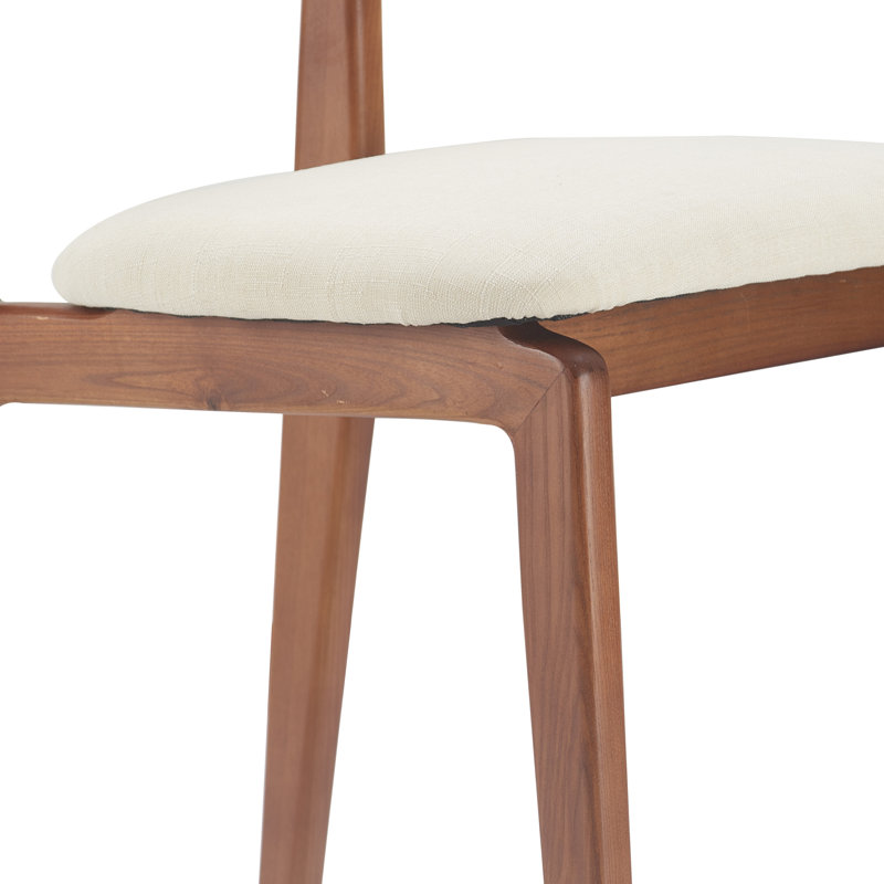 Elle Decor Coralie Mid-Century Modern Upholstered Dining Chair, Buttercream