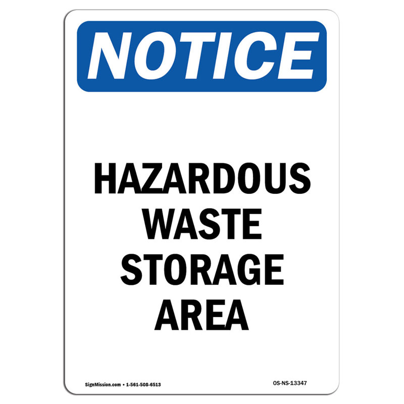 Hazardous Waste Storage Area Sign