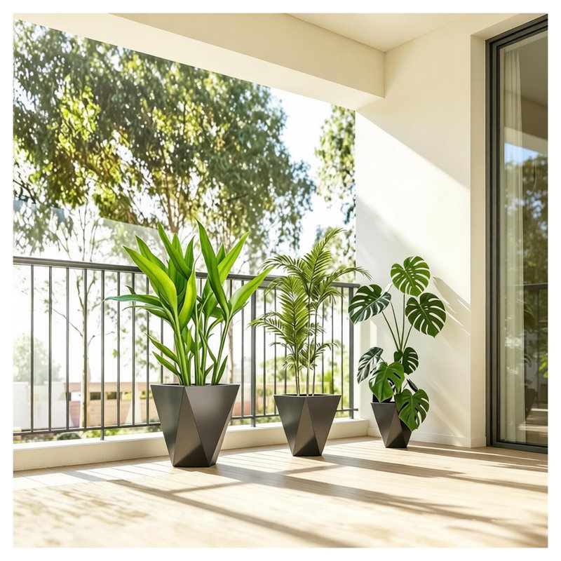 Ensemble de pots à fleurs empilables 3 pièces Chic Planters