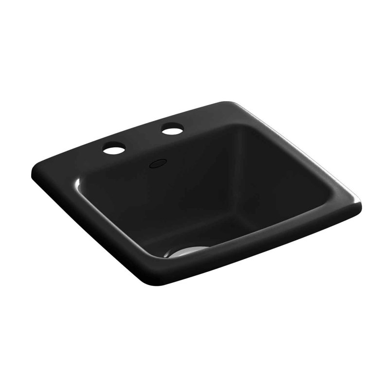 Gimlet Top-Mount Bar Sink, 2 Hole, Black Black