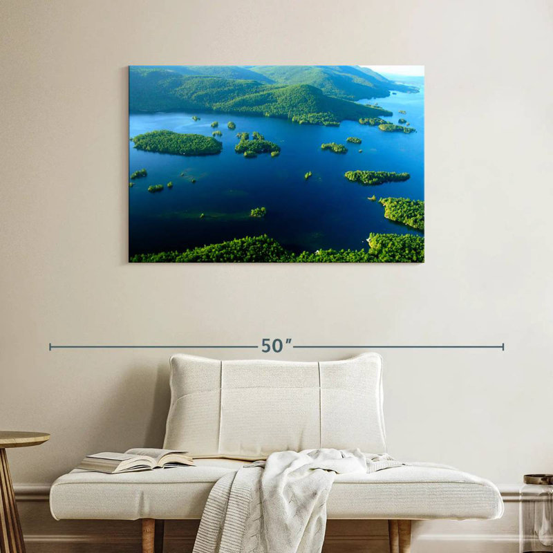 Vue aérienne d'Alvord Lake George, H 26 po x l 39 po