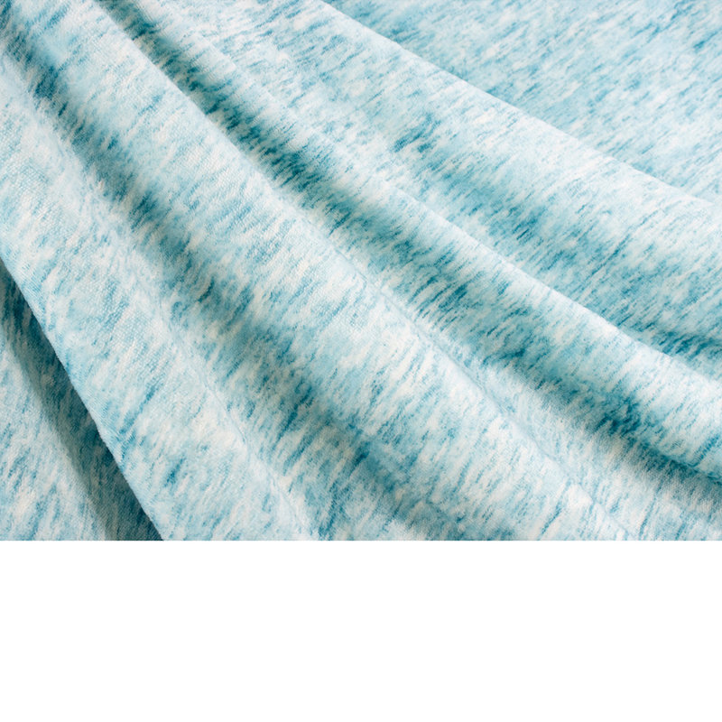 Sea Blue Reversible Sherpa Fleece Throw Blanket