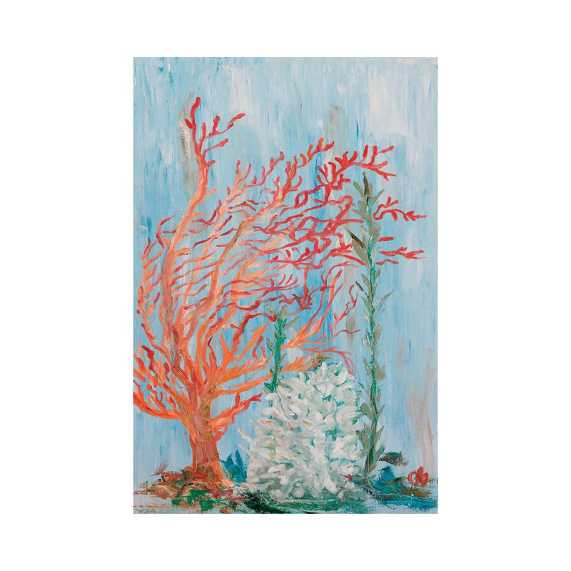 Painterly Coral I by Olivia Brewington - Wrapped Canvas Painting, 66.04 cm H x 45.72 cm W x 1.91 cm D