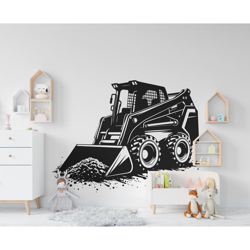 Adhésif décoratif Skid Steer camion de construction Skid Steer, H 24 po x l 17 po, Rose pastel