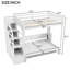 Lit mezzanine double blanc avec escalier de rangement, lit de taille, éclairage à DEL et garde-corps élevés pour la sécurité avec bureau intégré