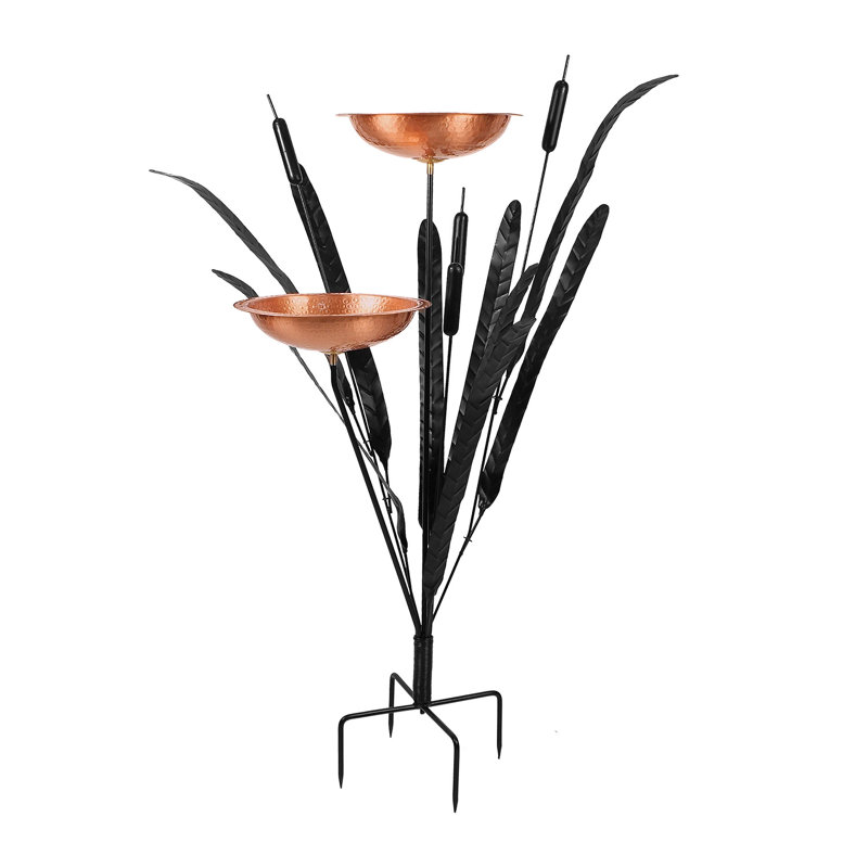 Bain d'oiseaux double Cattail
