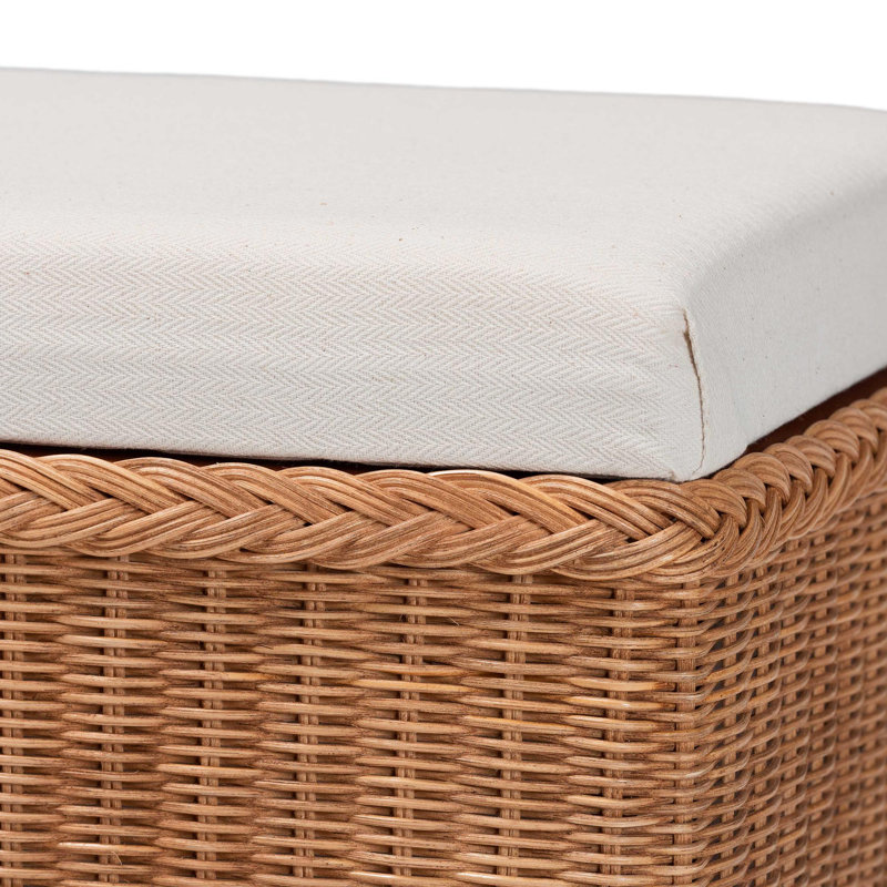 Banc de rangement en rotin naturel tressé Bali & Pari Eamon