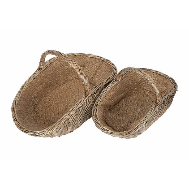 Wicker Harvesting 2 Piece Basket Set